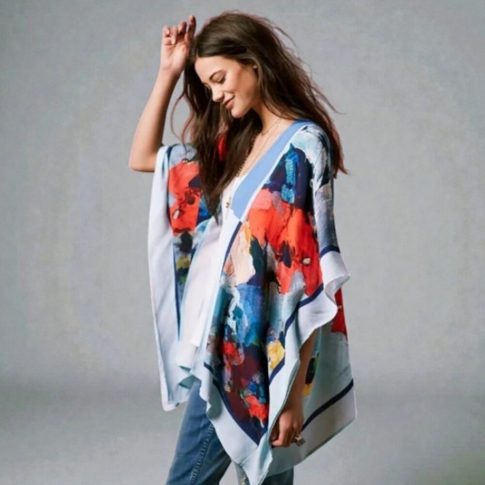 Anthropologie Blank London painted flora kimono multicolor women's OS